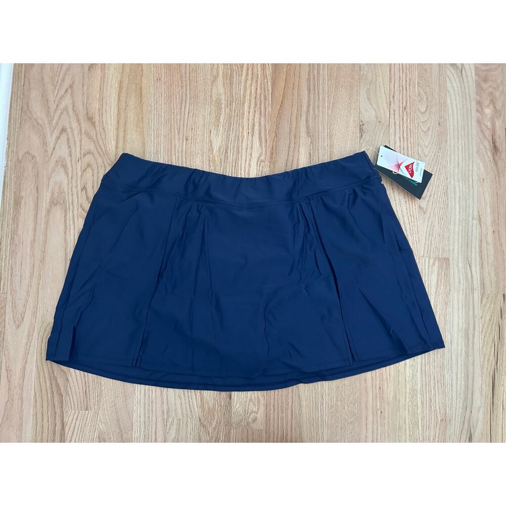 Maxine of Hollywood Women's Skort Swim Bottom - 20W - Blue NWT - Picture 3 of 7